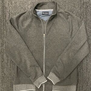 Robert Graham Men's Charcoal Gray Full-Zip Sweater Jacket